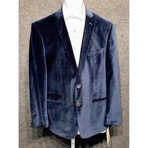 Sean John Blazer Men's Blue Velvet W/ Gold Specks Notch Lapel Size L NWT